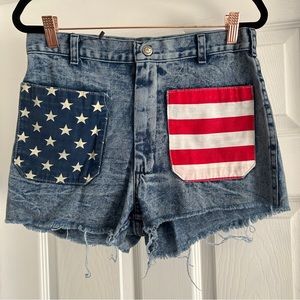 Navdungaree  Denim Shorts With The American Flag pockets Size 31
